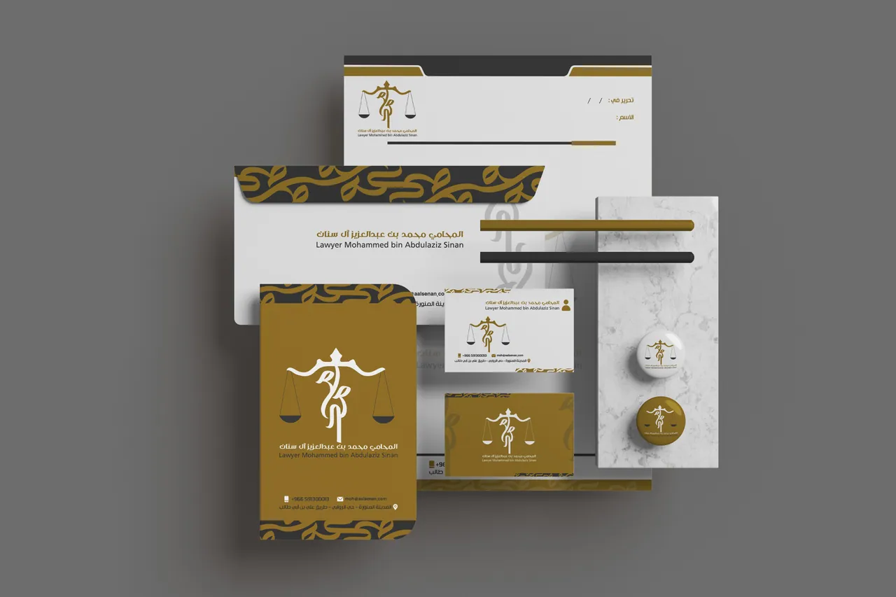 تصميم هوية بصرية متكاملة تعكس الثقة والاحترافية لمكاتب المحاماة من خلال تفاصيل دقيقة وأسلوب عصري - صورة 5